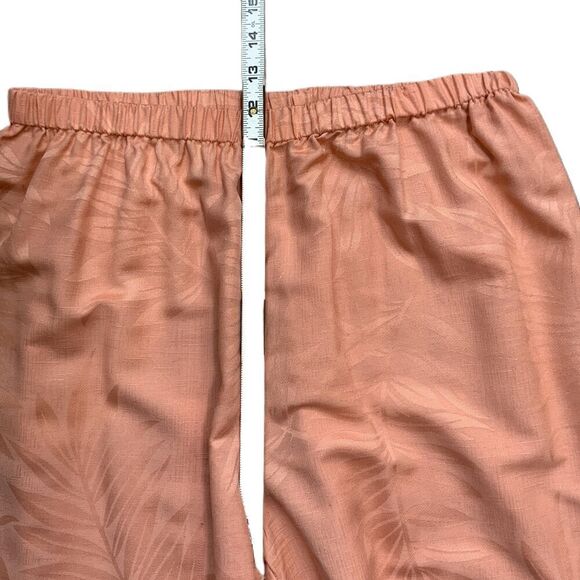 Dana Gibson Coral Floral Pattern Elastic Waist Silk Pants Sz Lg Coastal Grandma - Picture 6 of 14